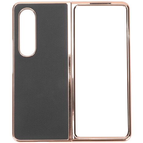 Coque de Protection en Cuir Véritable pour Samsung Galaxy Z Fold 4 - Anti-Rayures, Revêtement Nano, Noir (1/5)