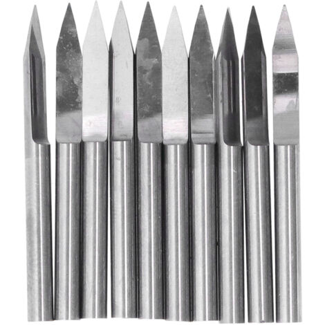 10 Fraises en Carbure de Tungstène pour Gravure CNC - Haute Précision 0.1mm, Idéales pour Bois, Plastique et Fibre de Verre