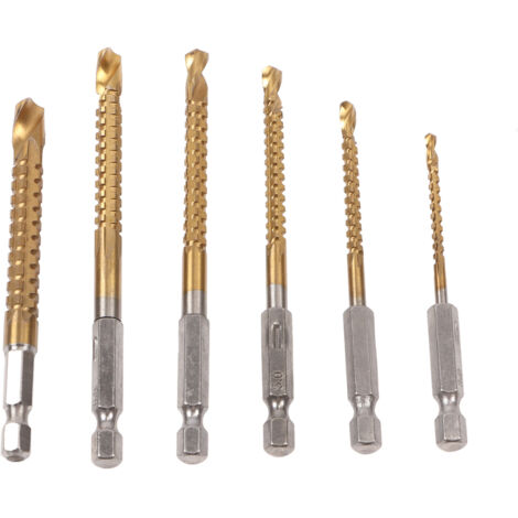 6 Mèches à Bois Dentelées Hexagonales pour Perceuse, Set de 6 avec Coffret de Rangement pour Travaux de Menuiserie (1/5)