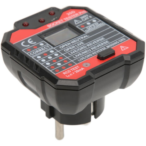 Testeur de Prise 20D, Détecteur de Phase et Neutre, Vérificateur de Tension 48‑250V pour Prises Européennes