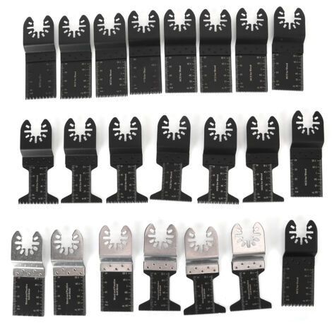 22 Lames de Scie Multifonction pour Découpe Métal, Bois, Plastique - Set de Scie Oscillante Haute Précision (1/5)