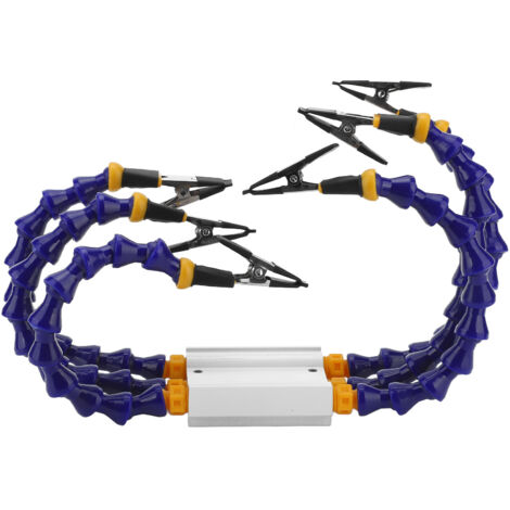 Pince de soudage flexible à bras articulé ABS, base en aluminium et embouts caoutchouc amovibles - Kit 6 pièces (1/5)