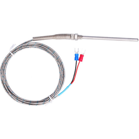 Capteur thermocouple type K avec sonde inox 0-600°C, câble 3 mètres rouge et noir WRNT187 (1/5)