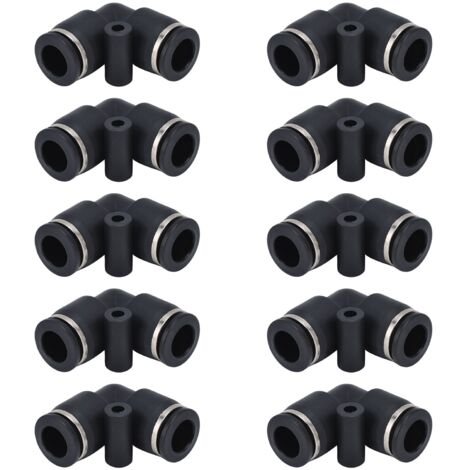 10 pièces Raccord Pneumatique ABS Robuste, Connecteur pour Systèmes d'Automatisation Industrielle (1/5)