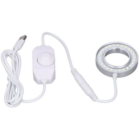 Lampe annulaire LED réglable pour microscope, éclairage à fixation par bride spiralée (1/5)