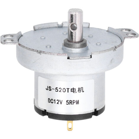 Moteur Synchrone DC 12V 5RPM, Moteur à Engrenages JS‑520T pour Projets Robotiques et Électroniques