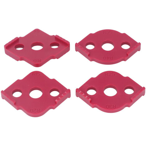 4 Gabarits de Routage à Rayon ABS Durable pour Arrondis de Coins en Bois, Rouge (1/5)