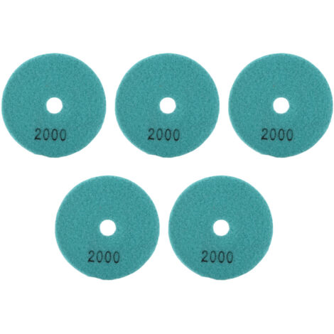 5 Disques Diamant 4" pour Polissage Humide Pierre Naturelle Céramique - Grain 2000 Finition Lisse (1/5)