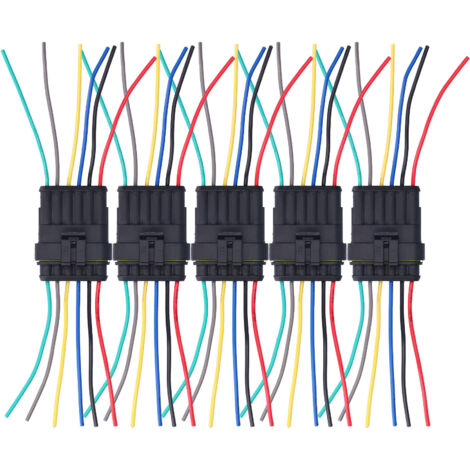 5 Pièces Connecteur Électrique Auto Étanche Résistant à la Chaleur pour Câblage Voiture 6 Pôles (1/5)