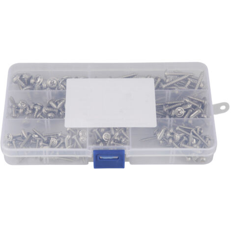220 pièces vis autotaraudeuses à tête fraisée cruciforme en acier inoxydable 304, filetage M3 M4 M5 pour fixation métal et bois (1/5)