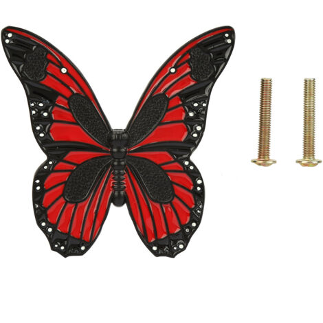 Poignée de tiroir papillon noir et rouge pour meuble de cuisine et armoire (1/5)