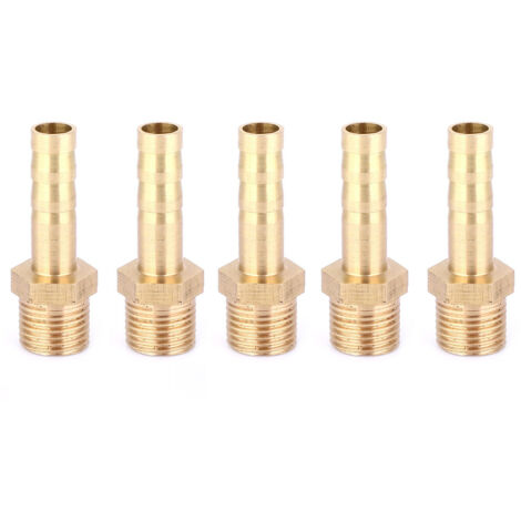 Raccord laiton 5 pièces G1/8 mâle pour tuyau 6mm - raccord gaz et liquide à olive (1/5)