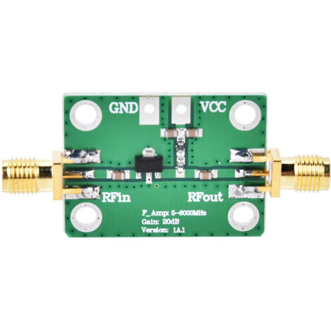 Amplificateur RF Large Bande 50-4000MHz, Gain 21.8dB, Faible Bruit, Alimentation 5V DC (1/5)