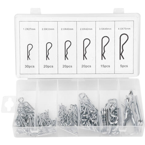 110 Pièces Goupilles Fendues Galvanisées en Acier Inoxydable, Accessoires pour Outils et Réparations (1/5)