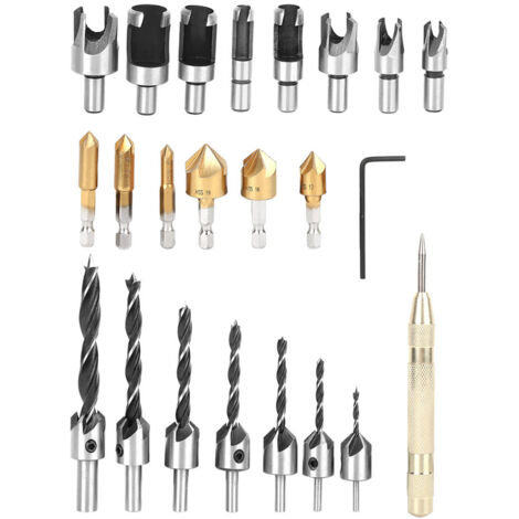 23 pièces Fraises à Chanfreiner Hexagonales pour Bois, Outil de Chanfreinage Professionnel (1/5)