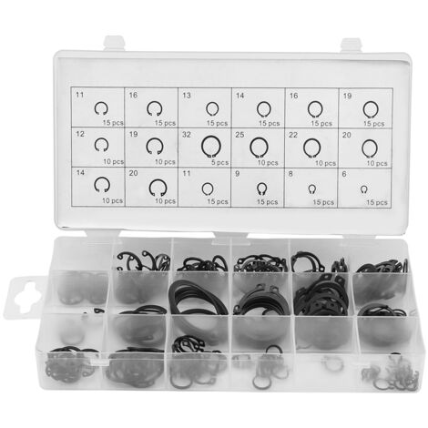 Assortiment de 225 circlips frettage intérieur et extérieur, 18 dimensions, coffret de rangement pratique (1/5)
