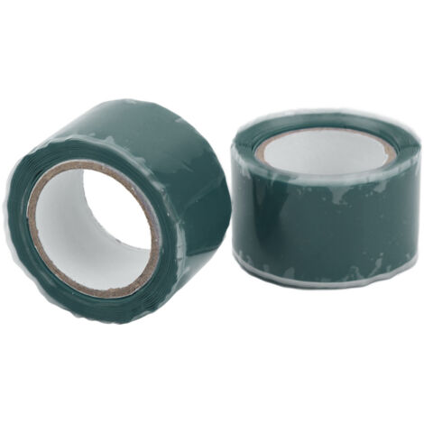 2 Rouleaux de Ruban Adhésif Étanche en Silicone pour Réparation de Fuites sur Tuyauterie et Canalisations, Vert (1/5)