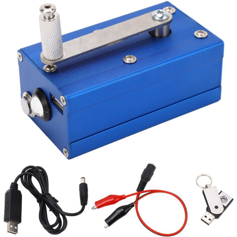 Générateur manuel portable avec éclairage COB et port USB pour alimentation d'urgence en plein air (1/5)