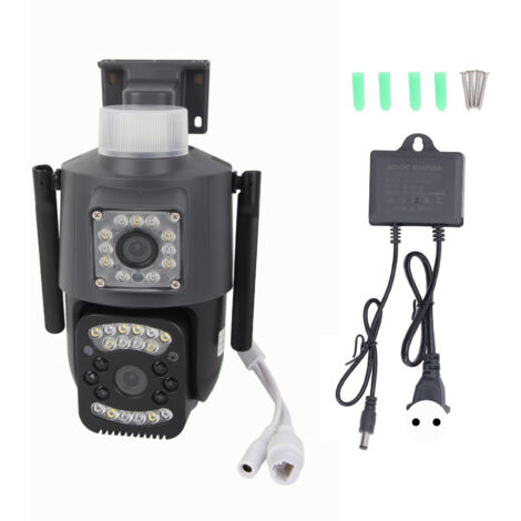Caméra de Surveillance WiFi 5MP Double Lentille, Étanche IP66, Vision Nocturne, Alimentation 110‑240V avec Adaptateur UE (1/5)