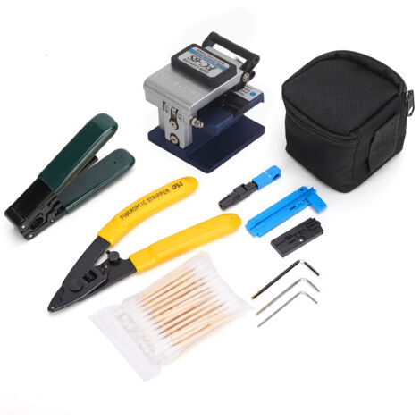 Kit de Soudure Fibre Optique pour Réseaux FTTH, Incluant Coupe-Fibre et Outils de Dépouillement