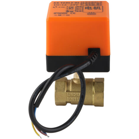 Vanne à bille électrique DN20 G3/4" en laiton, motorisée 12-24V DC pour régulation de débit (1/5)