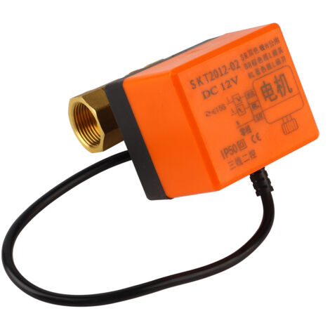 Vanne à bille motorisée 12V DN20, laiton G3/4" 2 voies pour système de climatisation et chauffage (1/5)