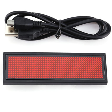Panneau LED rouge à message défilant - Badge électronique lumineux personnalisable