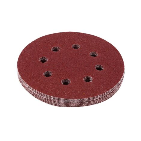 Disque Abrasif Rouge 125mm Grain 60 pour Meuleuse d'Angle à 8 Trous (1/5)