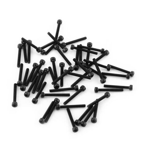 Vis à tête hexagonale creuse M3 noir, 25mm, filetage complet, lot de 50, acier (1/2)