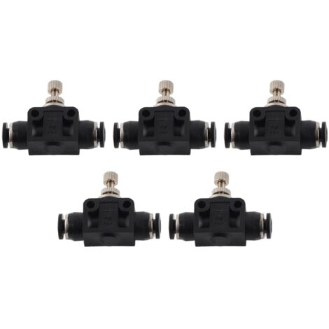 Soupape à Gaz Pneumatique 5 Pièces en PVC Robuste, Raccord 4mm pour Systèmes Pneumatiques (1/5)