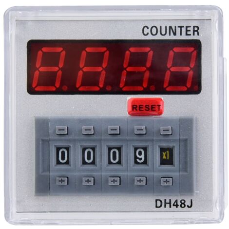 Compteur numérique DH48J-A temporisé à relais, affichage LED 1-999900, 11 broches pour 220V AC (1/5)