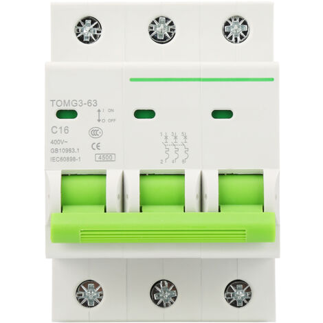 Interrupteur Différentiel 3P 16A Type C Miniature pour Protection Courant de Fuite (1/5)