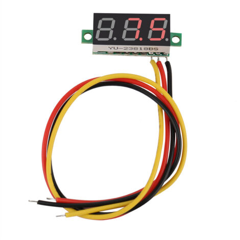 1pc Voltmètre Numérique DC 0-100V Rouge LED 0.28" pour Voiture Camion Tableau de Bord