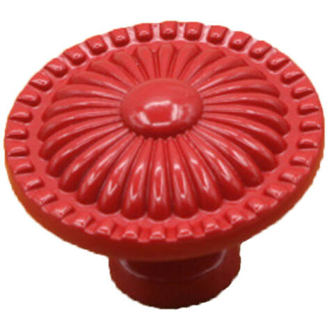 Poignée de tiroir ronde en céramique rouge pour meuble et armoire ...