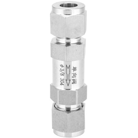Clapet anti-retour en acier inoxydable 304 BSPP femelle 3/8" pour fluides eau huile gaz (1/5)