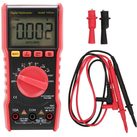 Détecteur de tension ST833A sans contact, multimètre numérique LCD avec détection automatique