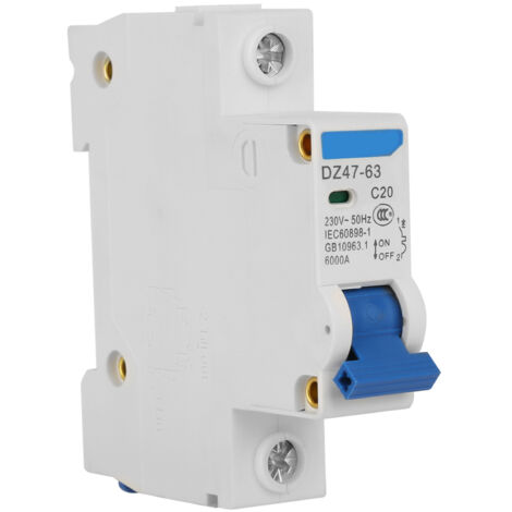 Disjoncteur Miniature 20A 230V DZ47-63 pour Installation Électrique Résidentielle (1/5)