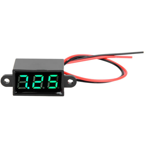 Voltmètre Numérique DC 3-30V avec Affichage LED Vert 0.28" pour Mesure de Tension
