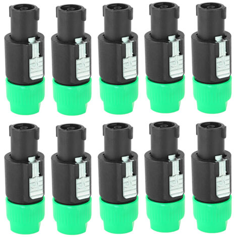 10 Pièces Prise Speakon Étanche NL4FC 4 Pôles pour Câbles d'Enceintes (Couleur Verte) (1/5)