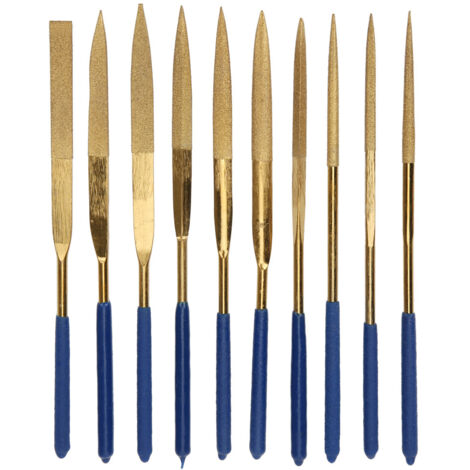Kit de 10 limes diamantées titane 4x160mm pour acier, verre, céramique et pierre (1/5)
