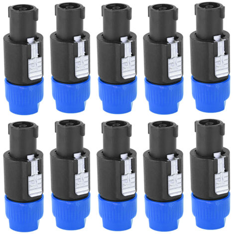 10PCS Connecteur Speakon NL4FC 4 Pôles Étanche Bleu pour Enceintes et Systèmes Audio (1/5)