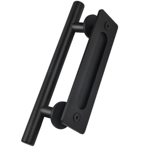 Poignée de Porte Rustique en Acier Noir pour Grange Vintage (1/5)