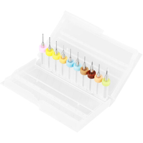 10 pièces Fraises Micro en Carbure de Tungstène 0.1-1.0mm pour Gravure PCB et Circuits Imprimés (1/5)