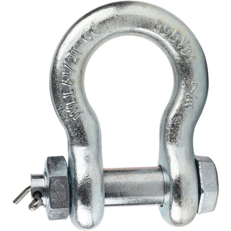 Manille de levage marine en acier haute résistance avec écrou sécurisé - Capacité 6,5 tonnes - Accessoire pour équipement naval