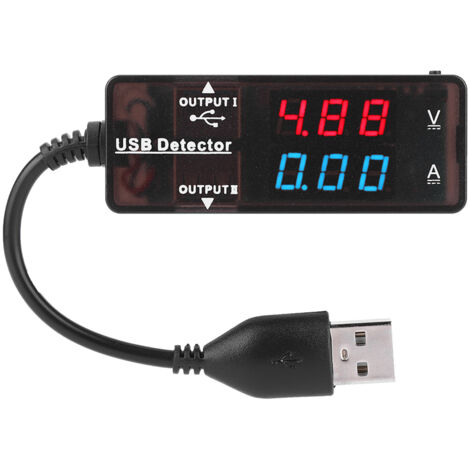 YB26VA Testeur de Tension et Courant USB, Voltmètre Ampèremètre Double Affichage avec Écran Bicolore