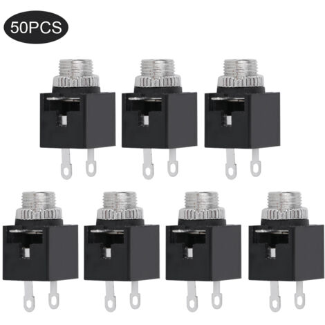 50 Pièces Connecteurs Audio 3.5MM DIP avec Écrous pour Câbles et Adaptateurs (1/5)