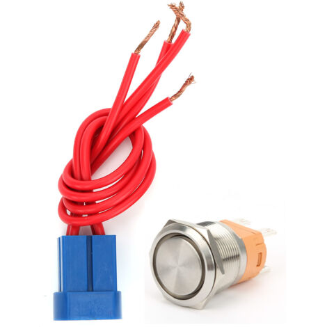 Interrupteur métallique 22mm 20A 250V AC avec socle 4 broches et verrouillage automatique (1/5)