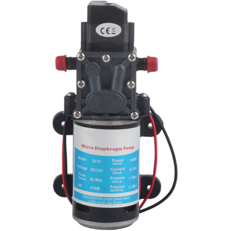 Pompe à eau électrique 12V 100W auto-amorçante avec régulateur de pression et membrane renforcée