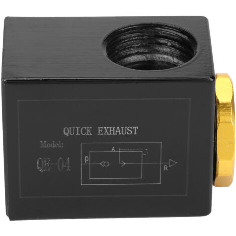 Soupape à décharge rapide pneumatique en alliage d'aluminium, entrée 3/8" ou 1/2" pour compresseur d'air (QE-04 G1/2") (1/5)