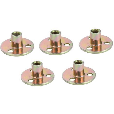 5 Pièces Écrous à Trois Trous en Zinc pour Pieds de Meuble, Fixation M8 x 37 mm (1/5)